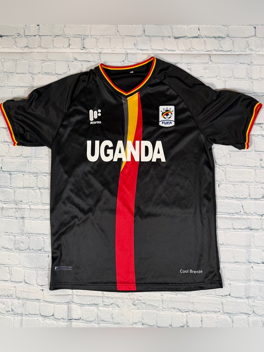 Uganda Soccer FIFA Jersey authentic  BLACK - purchased in Uganda - never worn
